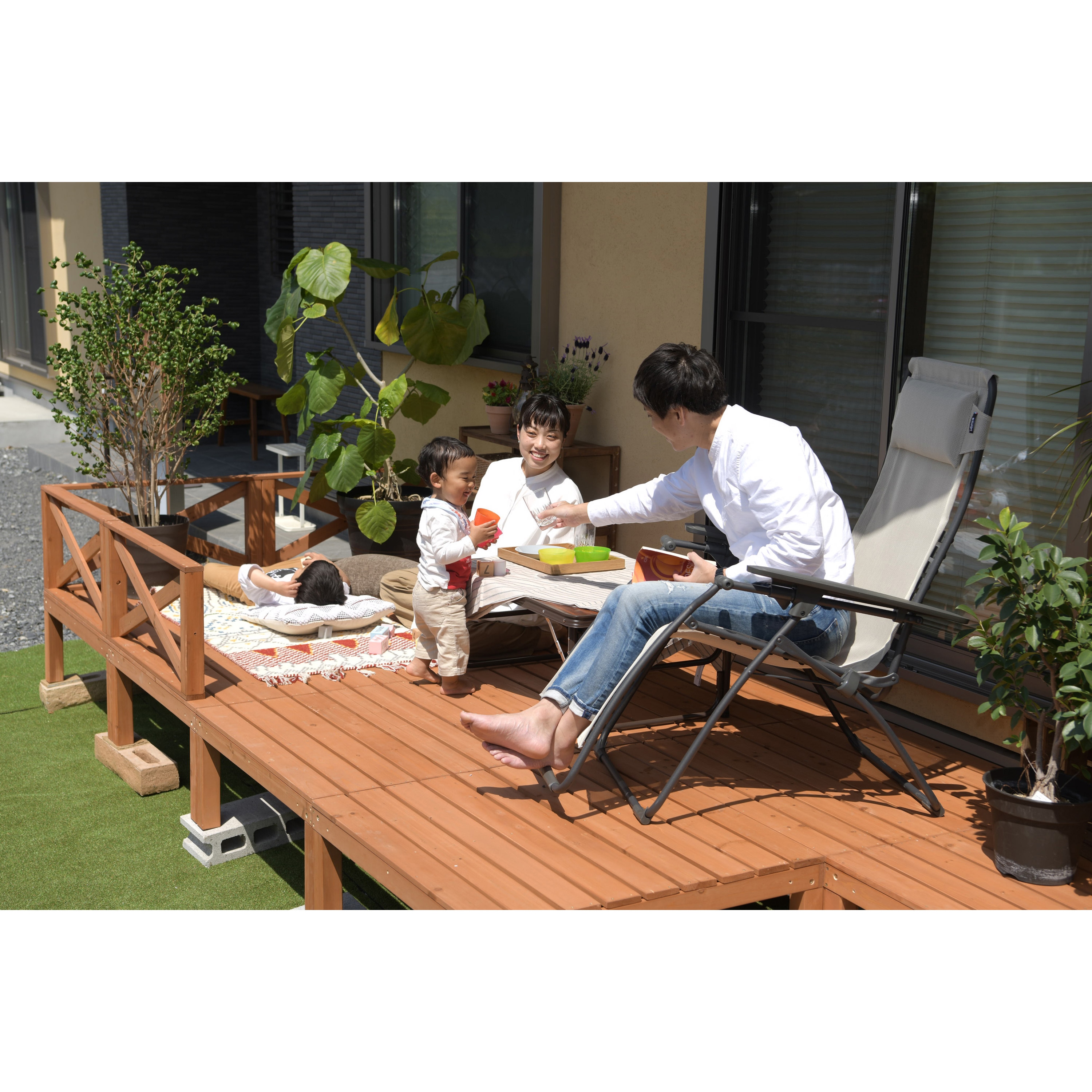 TAN-752(0.5ツボ)DBR 天然木ウッドデッキ 0.5坪セット ワンモード 幅