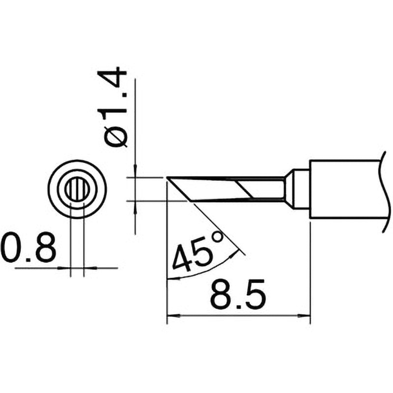 (未使用･未開封品)　白光 こて先/KN型 T30KN df5ndr3 T30-KN こて先(T30・鉛フリーはんだ対応) HAKKO(白光) KN型 1個 【通販