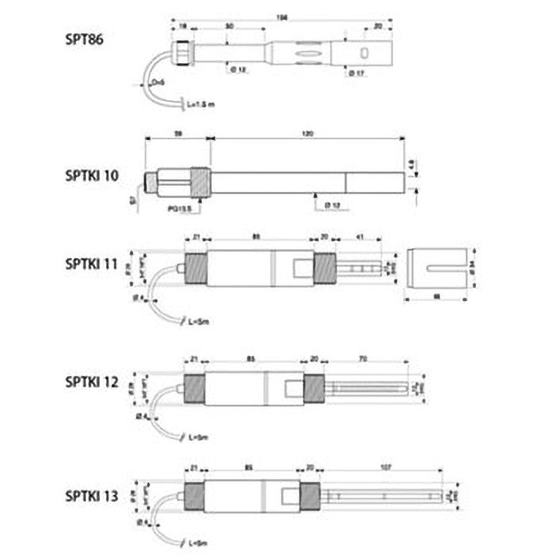 SPT86 導電率トランスミッタ アズワン サイズΦ17×156mm  SPT86