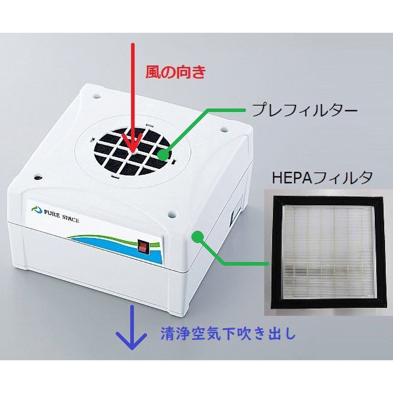 アズワン ピュアスペース PS01-AD PS01-AD ピュアスペース・01 アズワン 抗菌・防臭HEPAフィルター