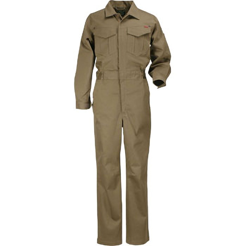 6776 T/Cストレッチつなぎ 6776 FORECAST 長袖 キャメル色 着丈53.5cm袖丈61.5cm