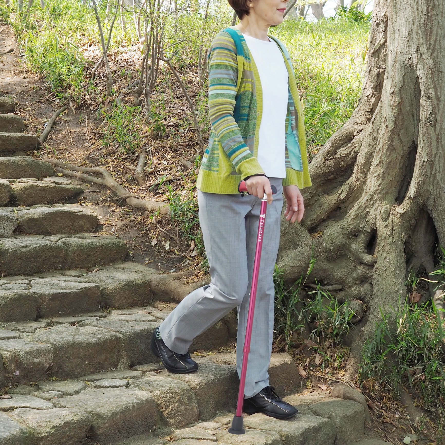 104942 バンブーステッキ 竹虎 ワインレッド色 - 【通販モノタロウ】