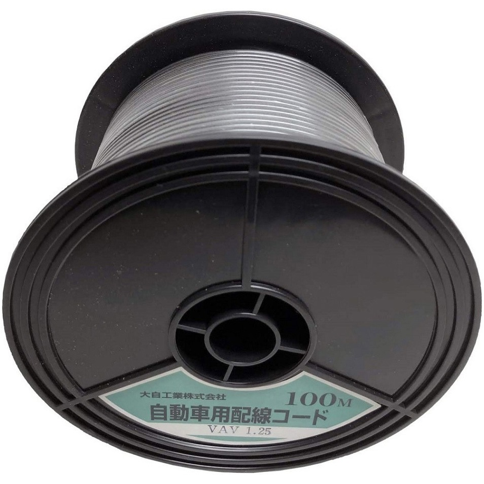 VAV1.25-BK-100 自動車配線シングルコード(二重被覆VAVコード) Meltec(大自工業) 長さ100m