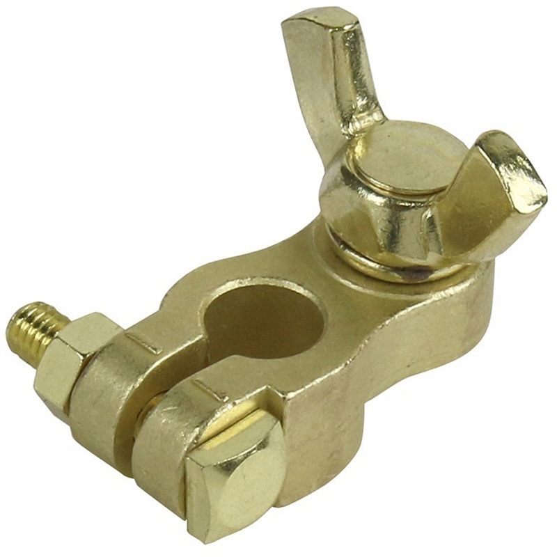 バッテリーターミナル(B端子) #39D 蝶ネジ式 真鍮メッキ処理 Meltec(大