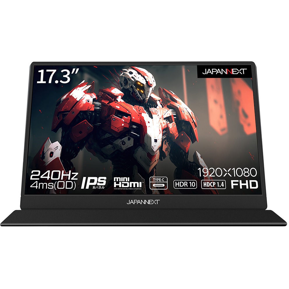 JN-MD-173GT240FHDR ゲーミング液晶ディスプレイ/17.3型/1920×1080/miniHDMI×1、USB Type-C×2/ブラック/スピーカー：有 1台 JAPANNEXT 【通販モノタロウ】 30,537円