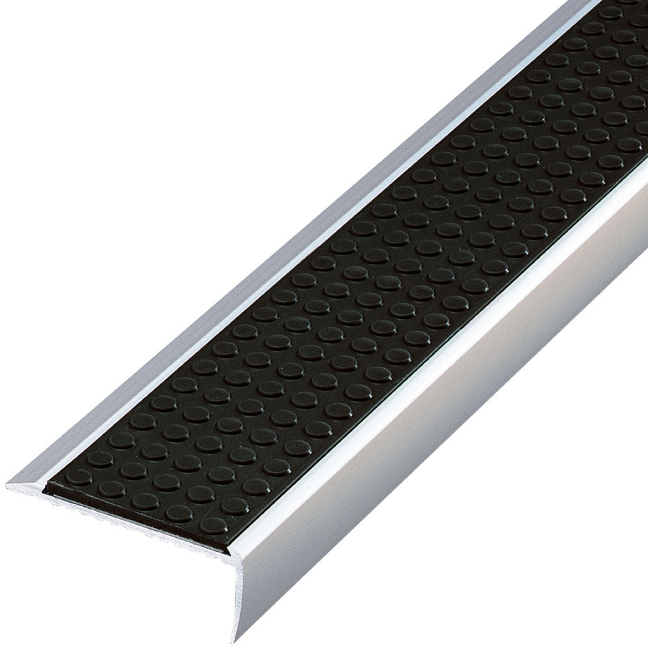 15-DCA147(O) デコレイト 階段滑り止め アルミ製ノンスリップ タイヤ(O)丸型両面テープ式 後付け用 塩ビタイル・長尺シート用 1本(2m) アシスト 【通販モノタロウ】