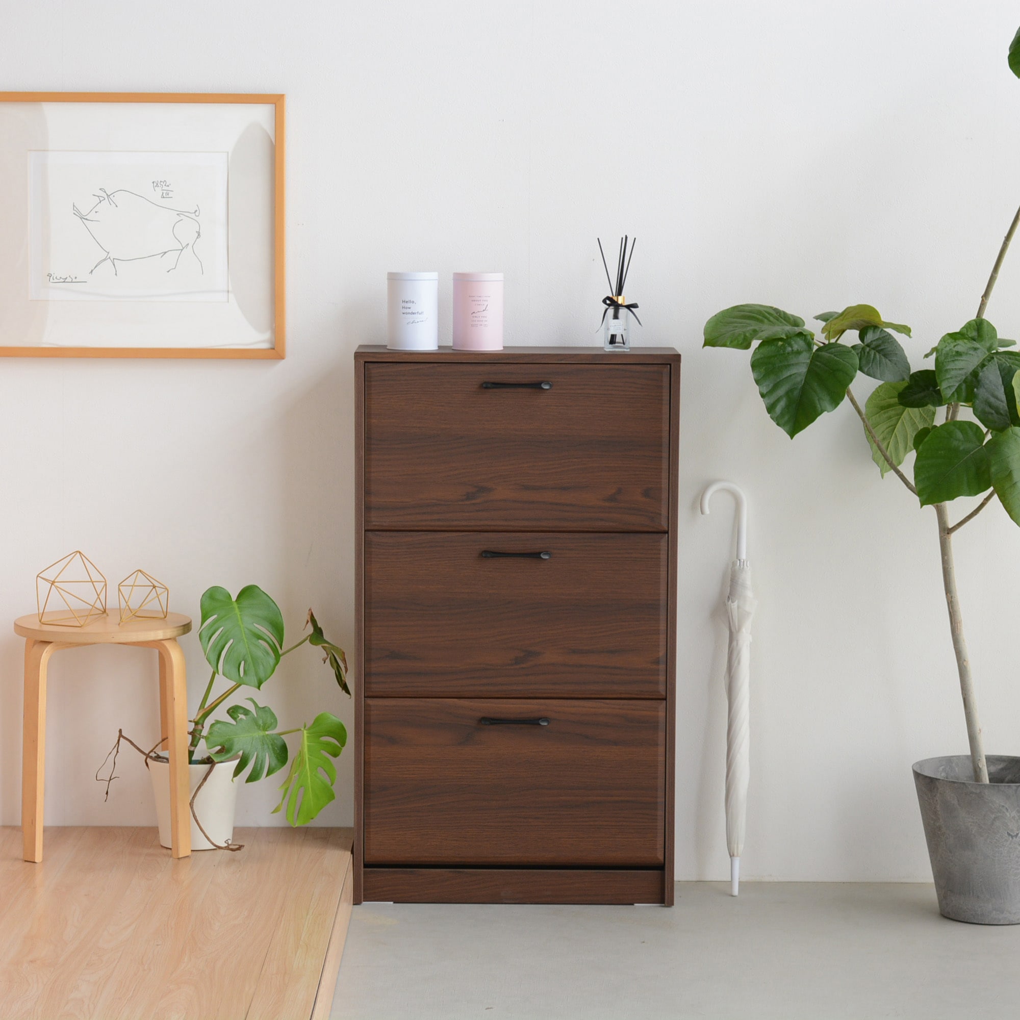 シューズラック 3段タイプ ブラウン[8449] シューズラック 3段タイプ ブラウン[8449] Amazon｜不二貿易 シューズ