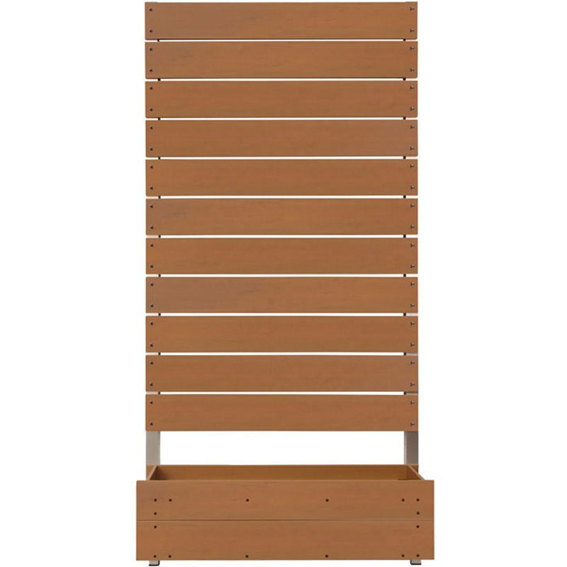 puco900-1800-kikanlb プランター付きフェンス ボーダー板間隔1cm サクリア ライトブラウン色 幅900mm奥行360mm高さ1800mm  puco900-1800-kikanlb