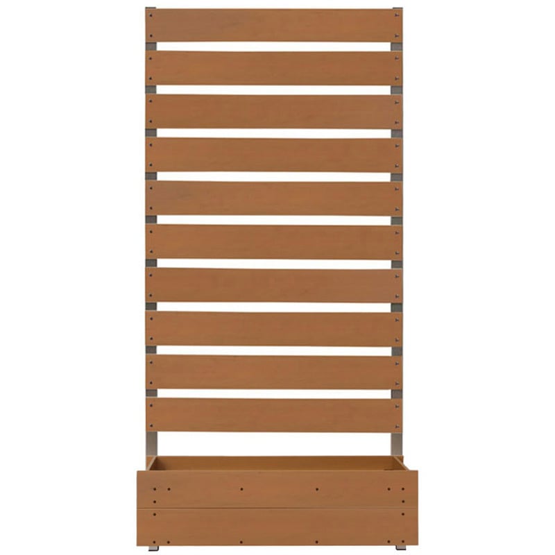 puco900-1800-01lb プランター付きフェンス ボーダー板間隔3cm サクリア ライトブラウン色 幅900mm奥行360mm高さ1800mm  puco900-1800-01lb