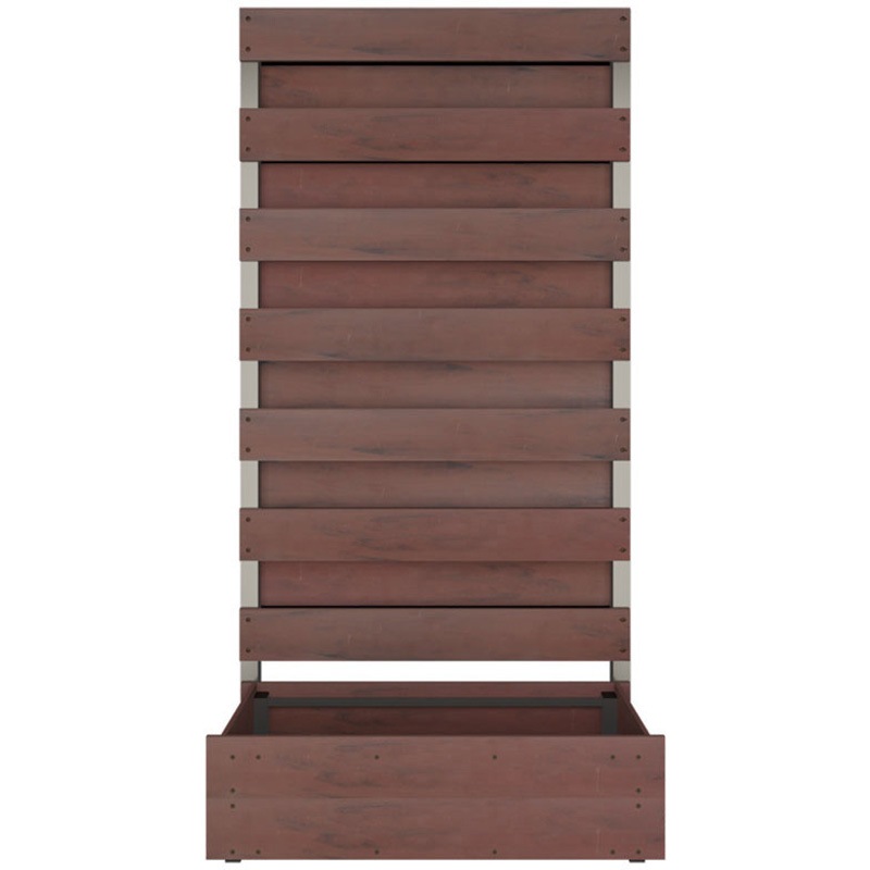 bf180fb-cb プランター付きフェンス フルブラインド サクリア ココアブラウン色 幅900mm奥行370mm高さ1800mm