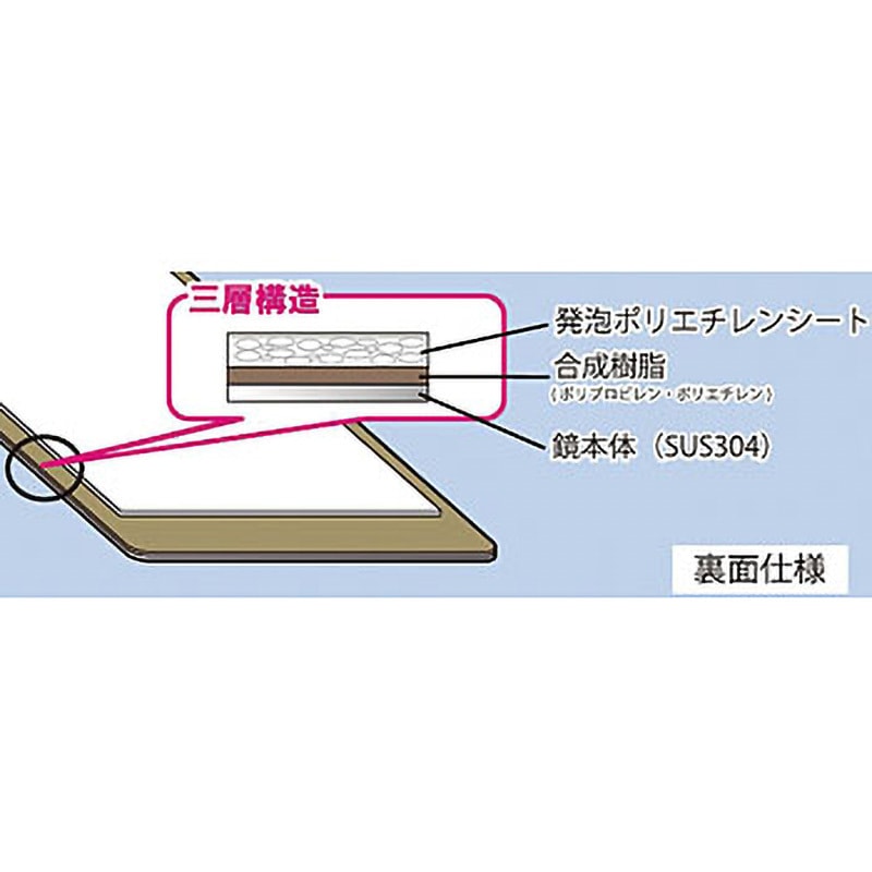 KSN-4560 ステンレス製鏡KAGAN(かがん) 盗難防止金具タイプ 1個