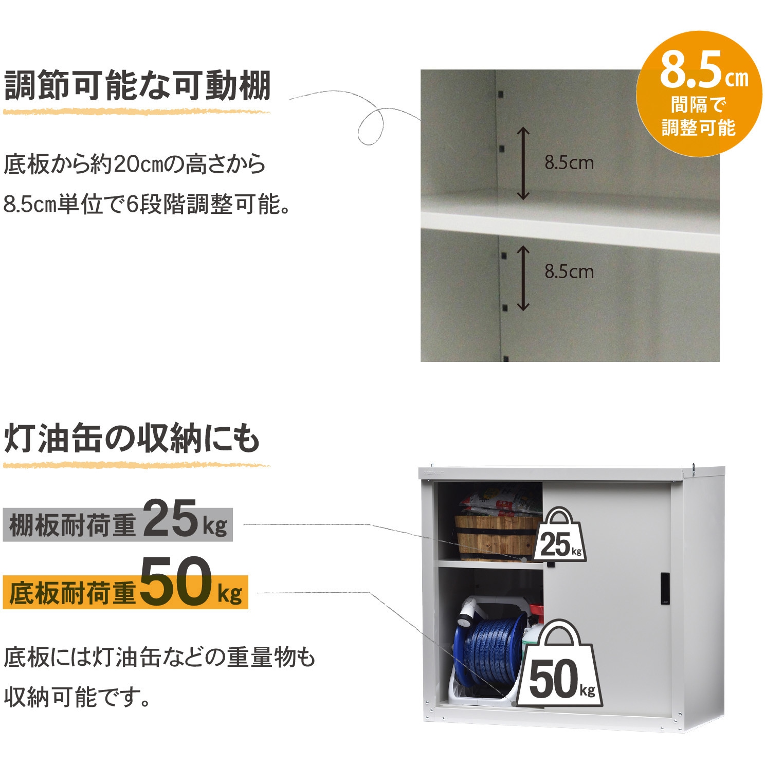 HS-83 家庭用収納庫 グリーンライフ 間口890mm奥行450mm高さ830mm