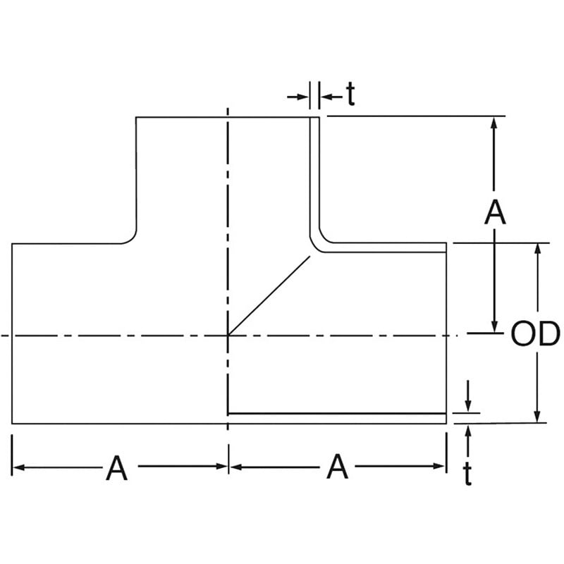 TEE-W 溶接式チーズ SUS304 大阪サニタリー 呼び径1S TEE-W