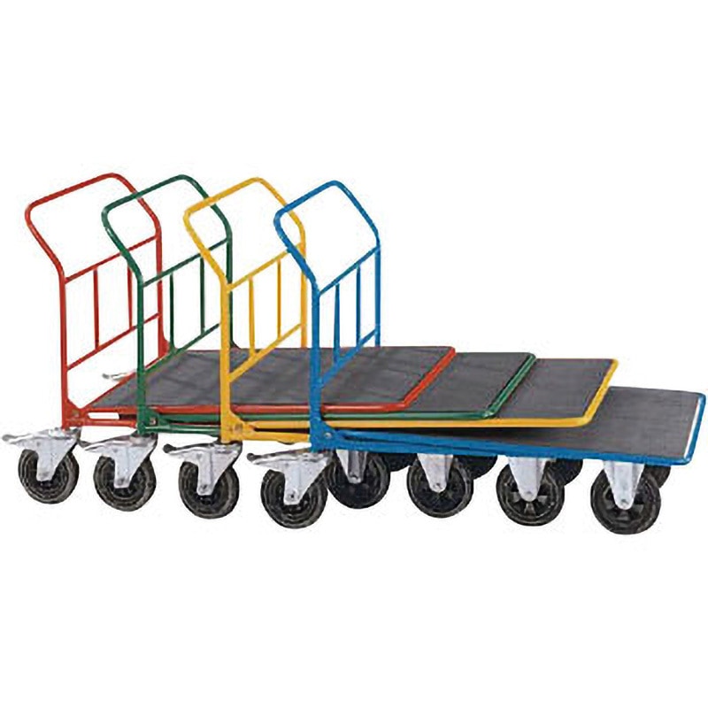 243418 ネスティング台車 KAISER 荷重300kg ゴム車輪 スチール製 荷台寸法1200×830mm