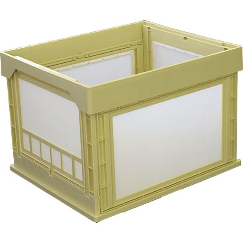 50191-N107-YE プラスチック折畳みコンテナ ”パタコン” KUNIMORI 容量104L イエロー色 外寸(幅×奥行×高さ)600×500×420mm 1個 50191-N107-YE