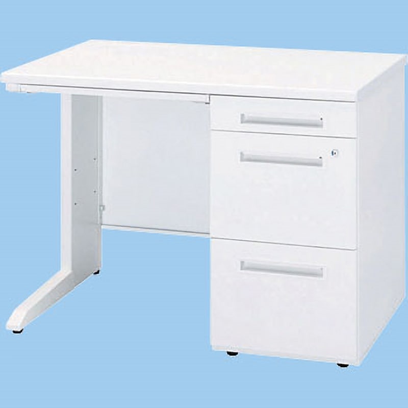 50CBL-107BRWW 右片袖机 トヨスチール(トヨセット) 天板コードホール付 ホワイト色 高さ700mm間口1000mm奥行700mm  50CBL-107BRWW