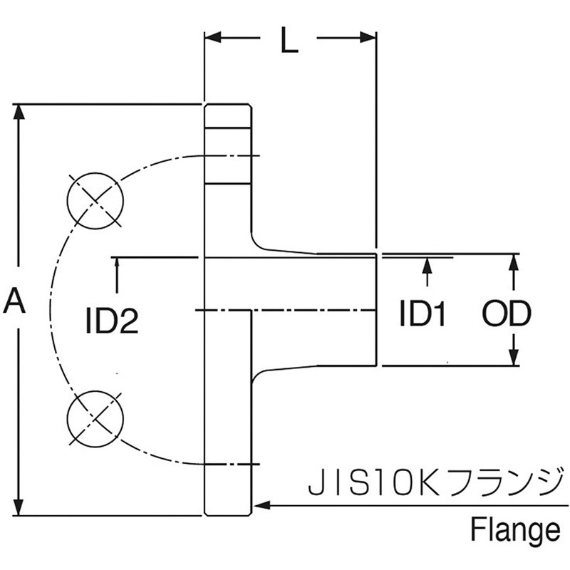JFAD-W 溶接式フランジアダプタ-JIS10K SUS304 大阪サニタリー 呼び径