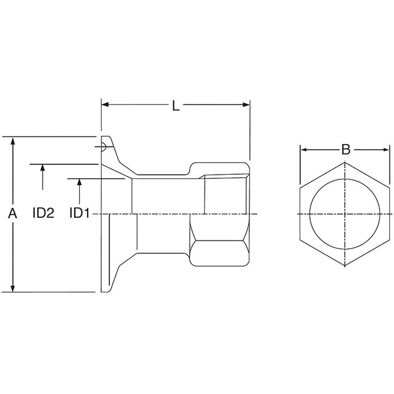THSC-C ヘルール管用ネジソケット SUS304 大阪サニタリー 呼び径1.5S