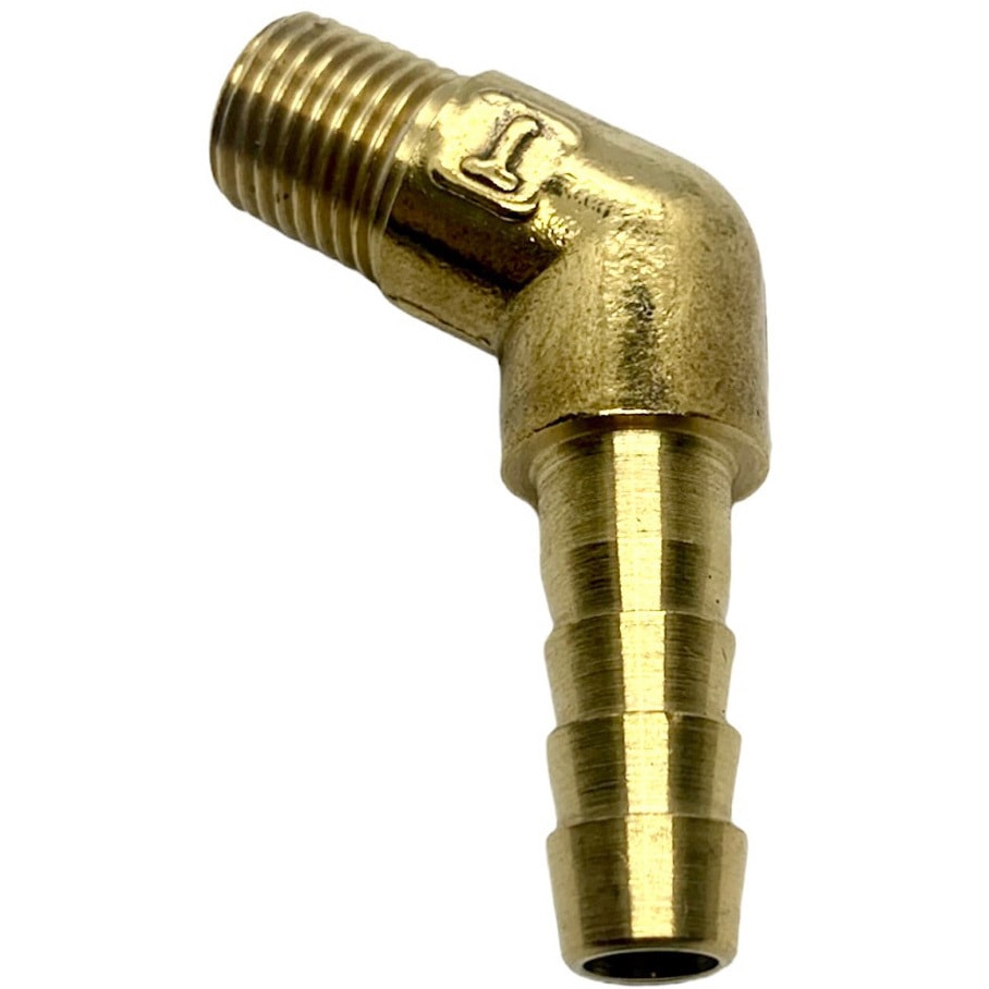 1/4x10.5 45°ホース口 (アングル型ホースニップル) ツツミ工業 黄銅