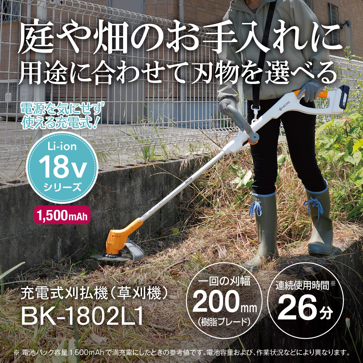 【totoro】KYOCERA BK-1802L1 充電草刈り機 リョービ 京セラ BK-1802L1 充電式刈払機 KYOCERA RYOBI 草刈り機 樹脂