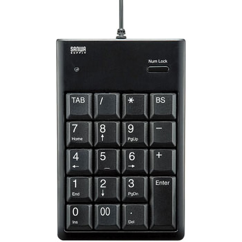 USB接続 テンキー ブラック テンキー USB テンキ ブラック 有線 接続 軽量 薄型 静音 : 万通