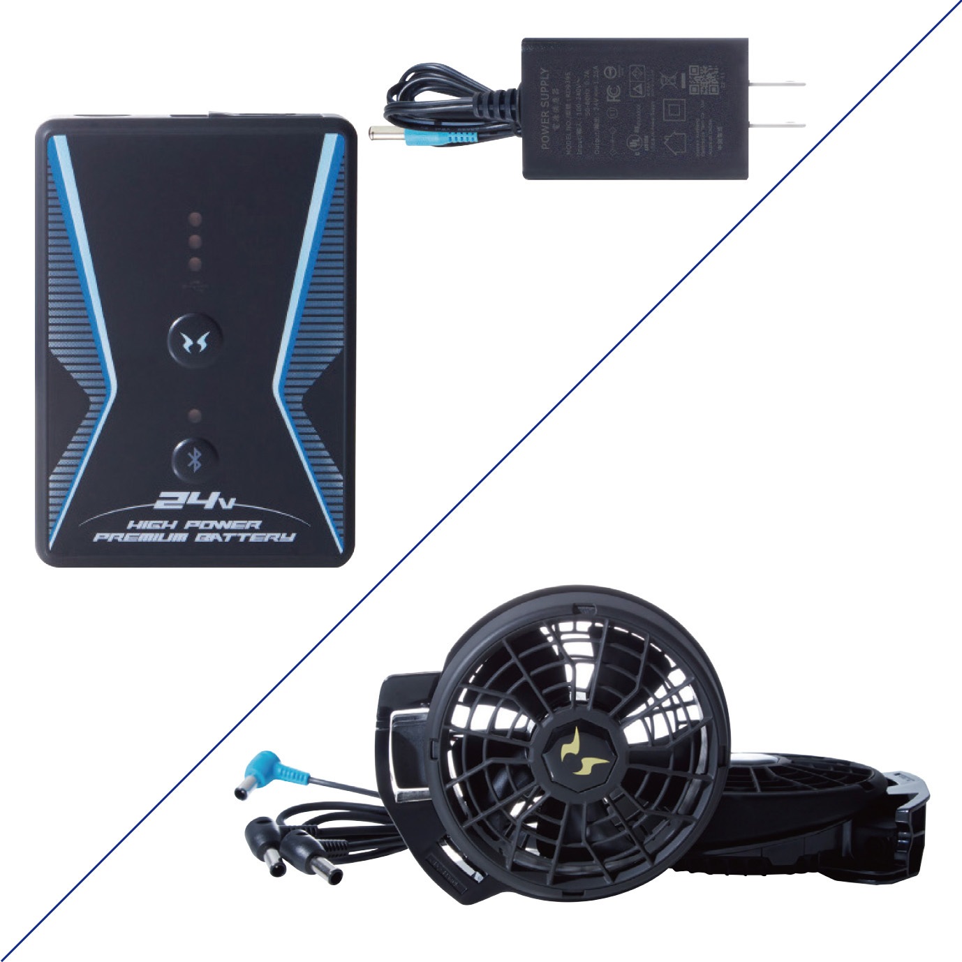 KF92192-KS026 空調風神服 ベスト (24Vモデル ハイパワーファンセット