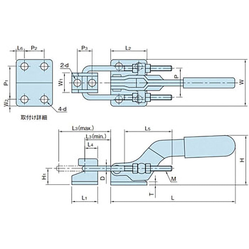 イマオコーポレーション 引き型トグルクランプ ロック機構付 ST-PAH341