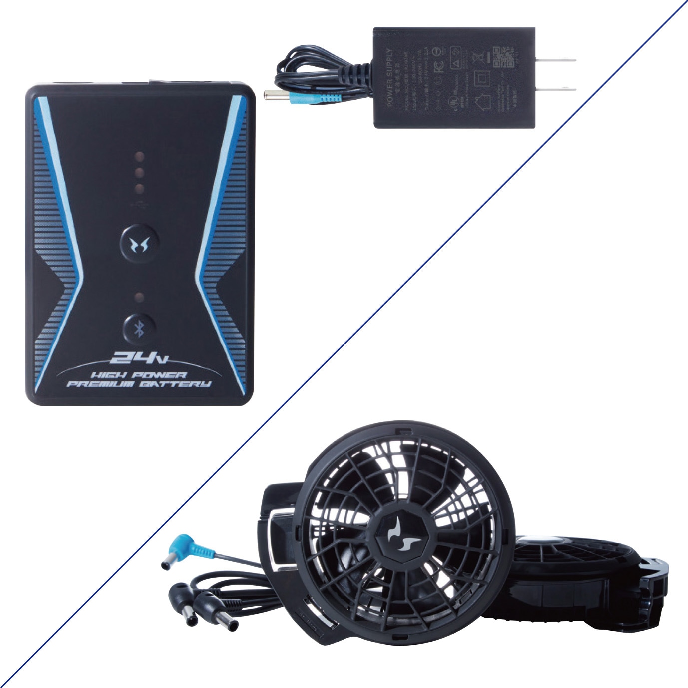 空調風神服 24V仕様 フラットタイプ 2個セット メーカー保証付】 空調風神服 JapanLabel 24V仕様 フラット