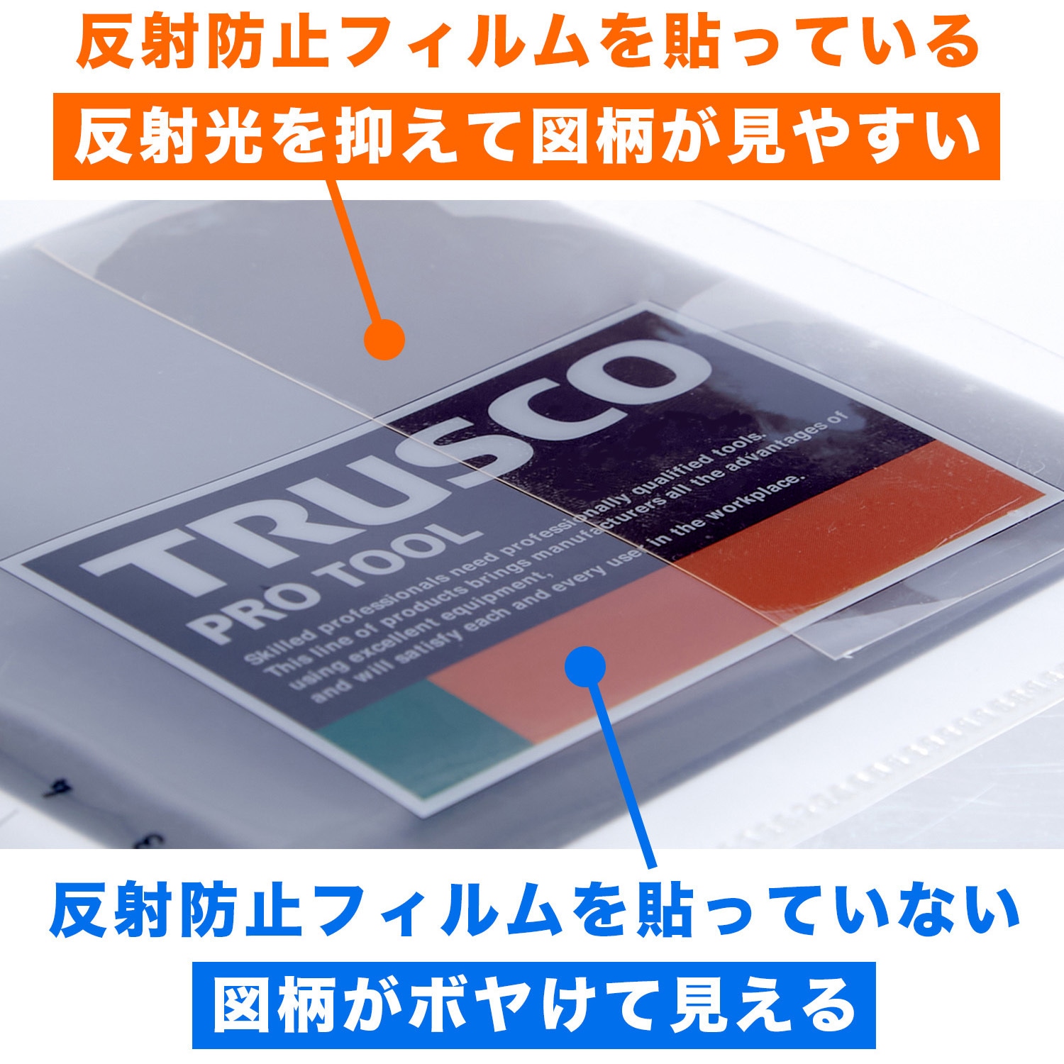 MMF-A4 モスアイ型反射防止フィルム(モスマイト) TRUSCO 透明色 幅