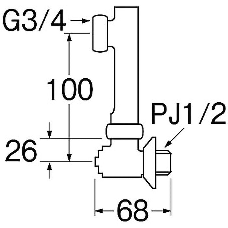 PU3-9XS-100 延長偏心管 1個 SANEI(旧:三栄水栓製作所) 【通販モノタロウ】