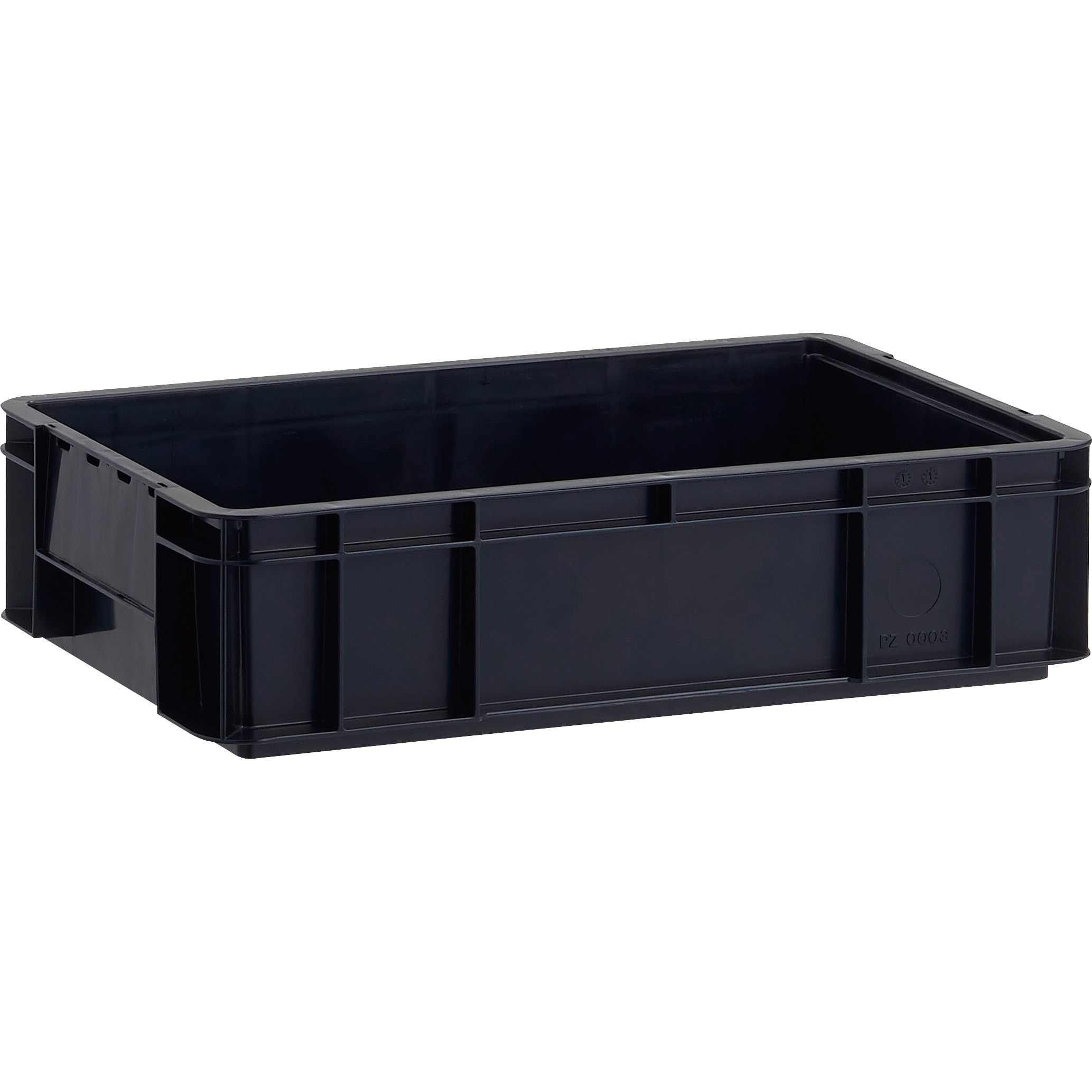 PZ-0003E-BK 導電性コンテナ”PZ型” TRUSCO 黒色 容量17L 外寸(幅×奥行×高さ)512×351×132mm 1個 PZ-0003E-BK