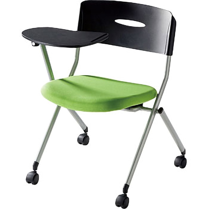 SNC-ST6MAG メモ台付きミーティングチェア サンワサプライ キャスターあり スタッキング可 材質(背)PP グリーン 高さ740mm幅560mm奥行560mm  SNC-ST6MAG