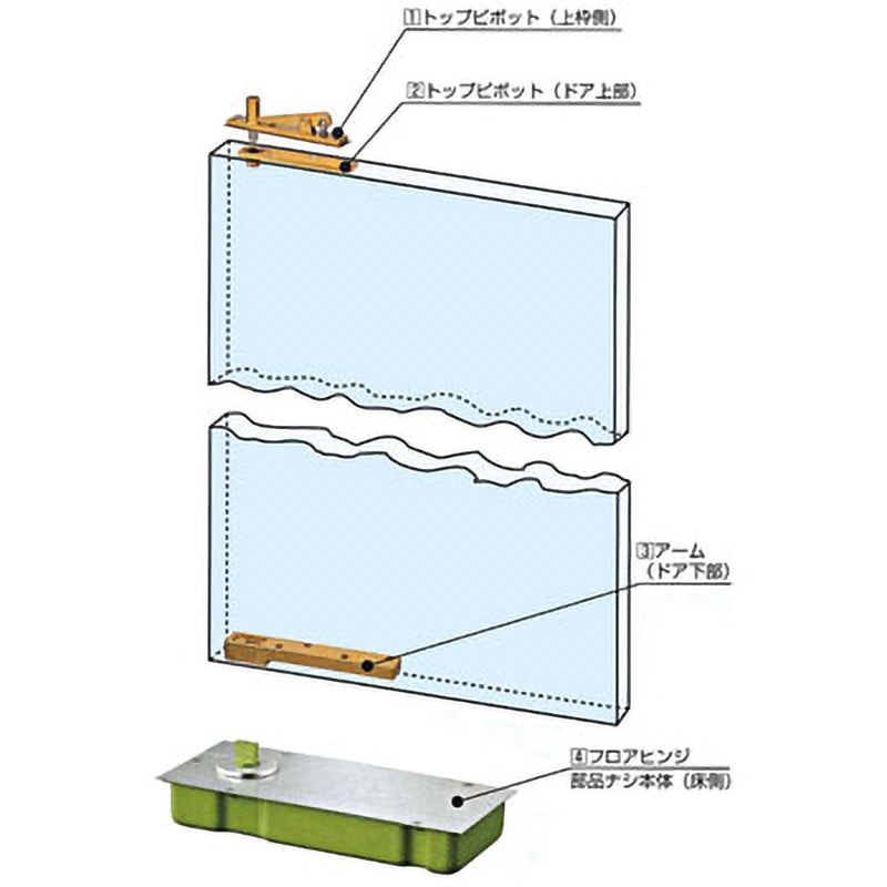 T-335 フロアヒンジ 中心吊一方開き 1台 DIA 【通販モノタロウ】
