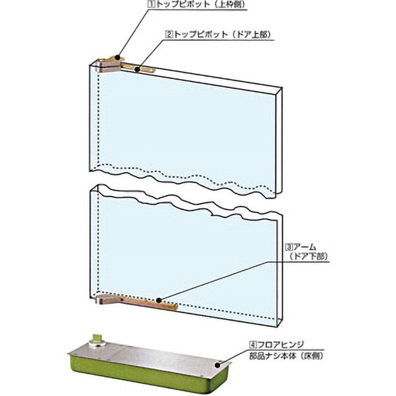 W543K フロアヒンジ 持出吊一方開き DIA 木枠・木ドア用   W543K 37,687円