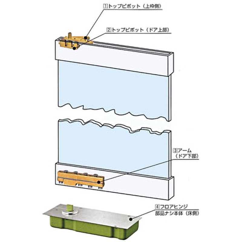 T-1325 強化ガラス用フロアヒンジ 中心吊一方開き 1台 DIA 【通販モノタロウ】 38,987円