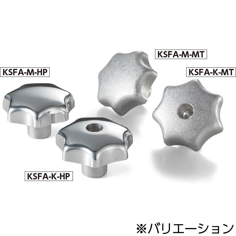 KSFA-80-K16-HP セブンロブノブ(めねじ) NBK(鍋屋バイテック会社) めねじ・貫通穴 ねじの呼びM16取付長20mm  KSFA-80-K16-HP