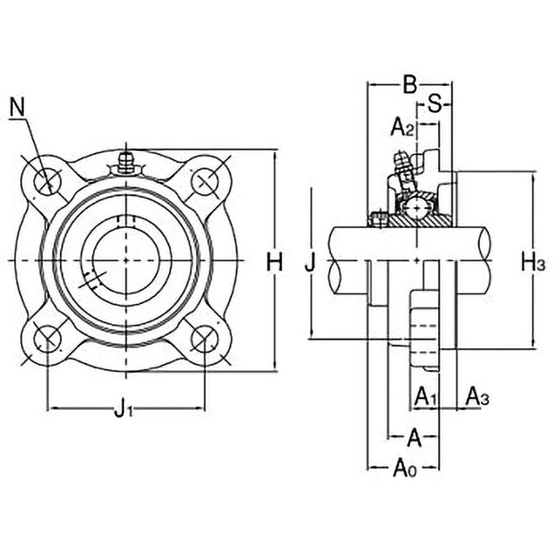 MUCFC202VE，Y 印ろう付丸フランジ形ユニット ステンレスシリーズ 片側軸端カバー 1個 旭精工 【通販モノタロウ】 18,485円