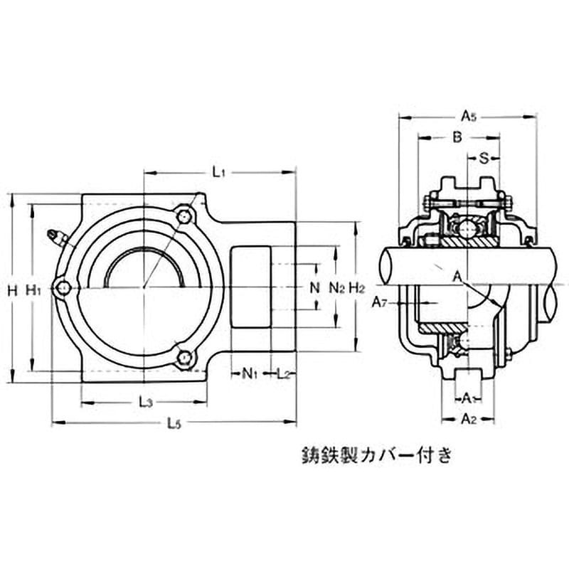 CUCT319CE 重荷重用テークアップ形ユニット 鋳鉄製カバー付き 片側軸端