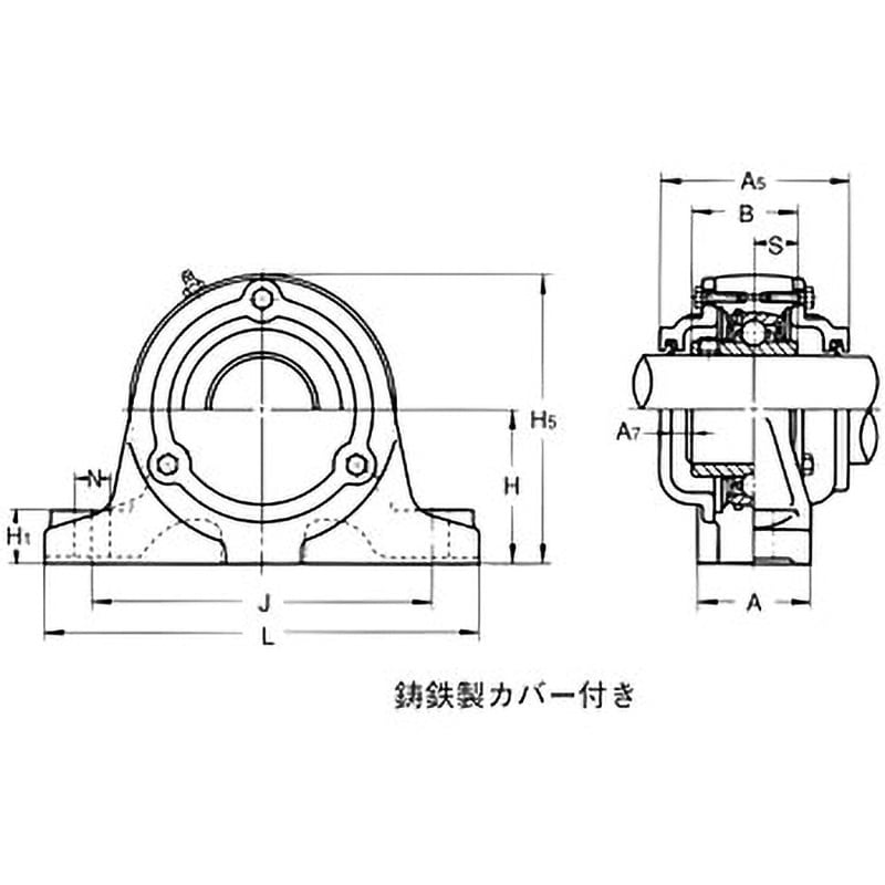 CUCIP315CE 重荷重用ピロー形ユニット 鋳鉄製カバー付き 片側軸端 1個