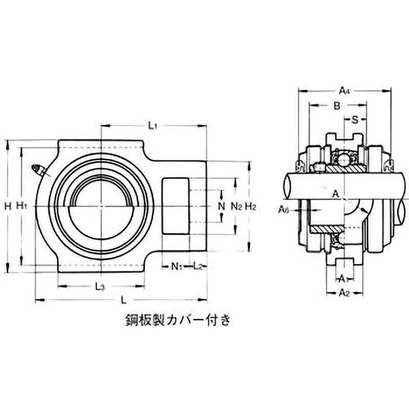 UCT206E テークアップ形ユニット 鋼鈑製カバー付き 片側軸端 1個 旭