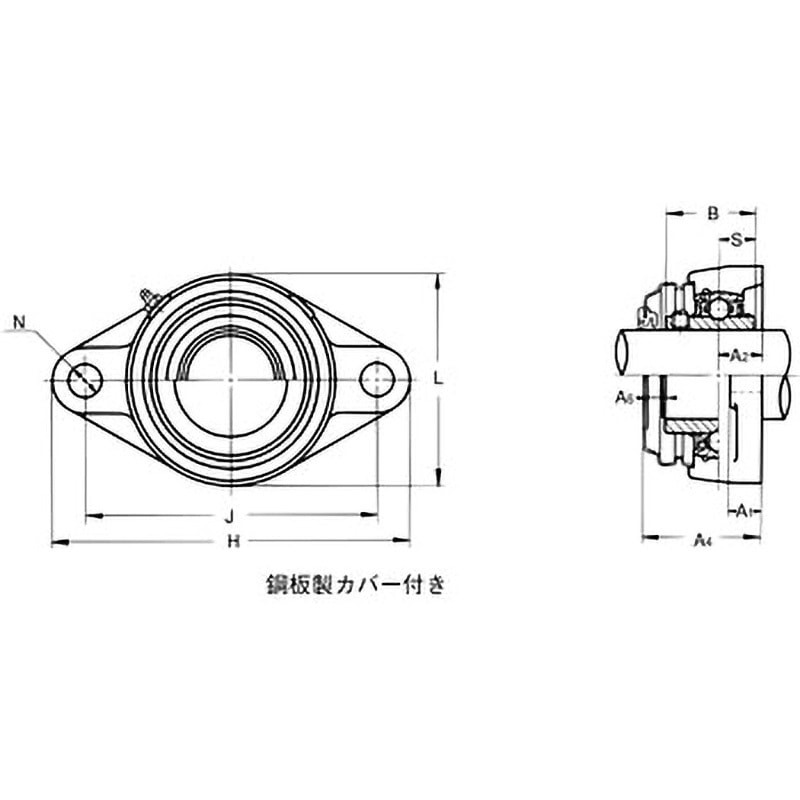 UCFL206C-C4HR5 耐熱用ひしフランジ形ユニット 鋼鈑製カバー付き