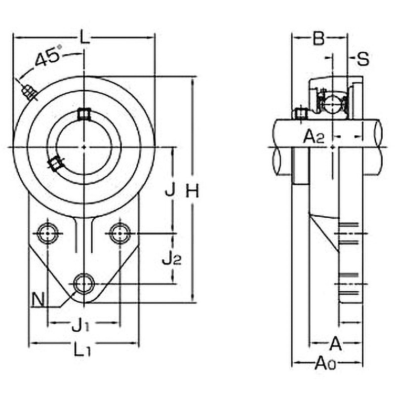 MBFBL204E-BGA-FD ひしフランジ形ユニット プラスチックシリーズ 片側軸端カバー 1個 旭精工 【通販モノタロウ】 9,698円