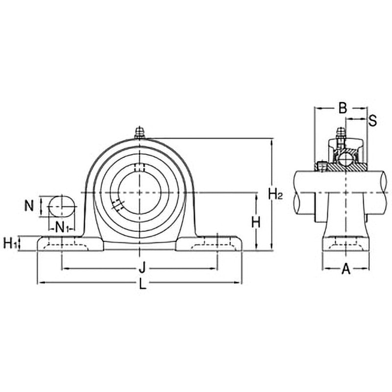 MUCP207VE，Y ピロー形ユニット ステンレスシリーズ 片側軸端カバー 1個 旭精工 【通販モノタロウ】