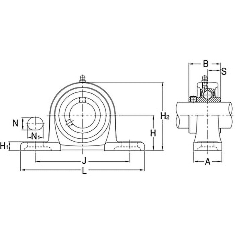 MUCP202VC，Y ピロー形ユニット ステンレスシリーズ 両側共ゴムシール付きカバー 1個 旭精工 【通販モノタロウ】