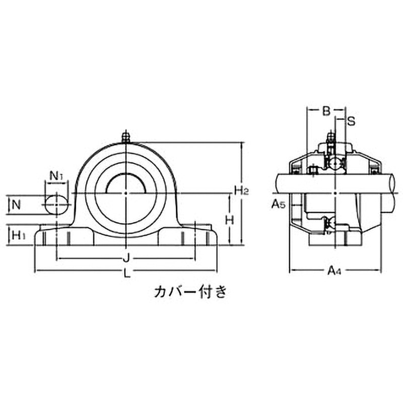 MBPPL208C-BGA-FD ピロー形ユニット プラスチックシリーズ 両側共ゴムシール付きカバー 1個 旭精工 【通販モノタロウ】