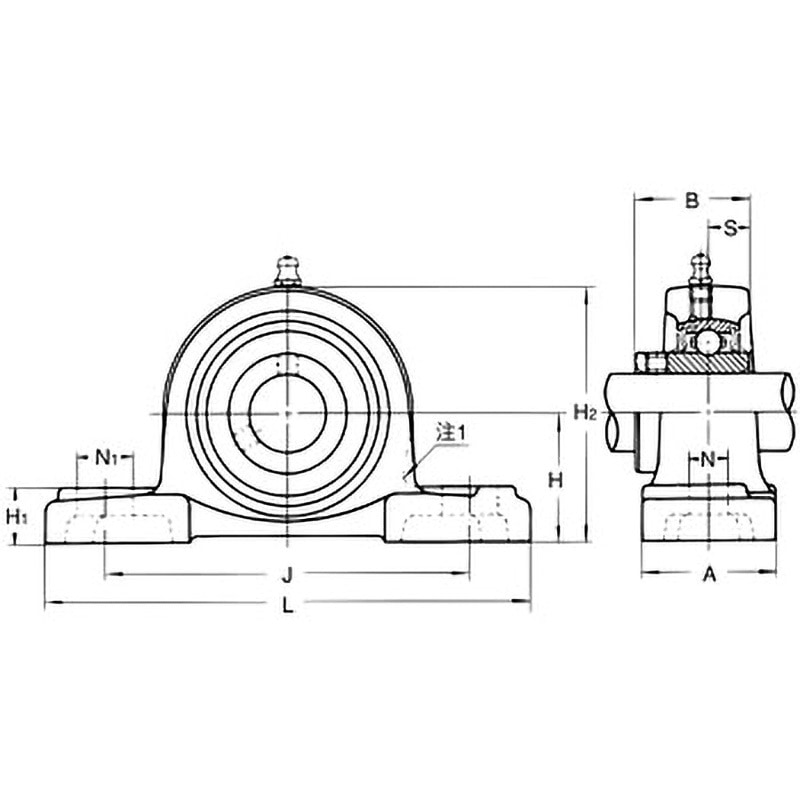 UCP328 重荷重用ピロー形ユニット 1個 旭精工 【通販モノタロウ】