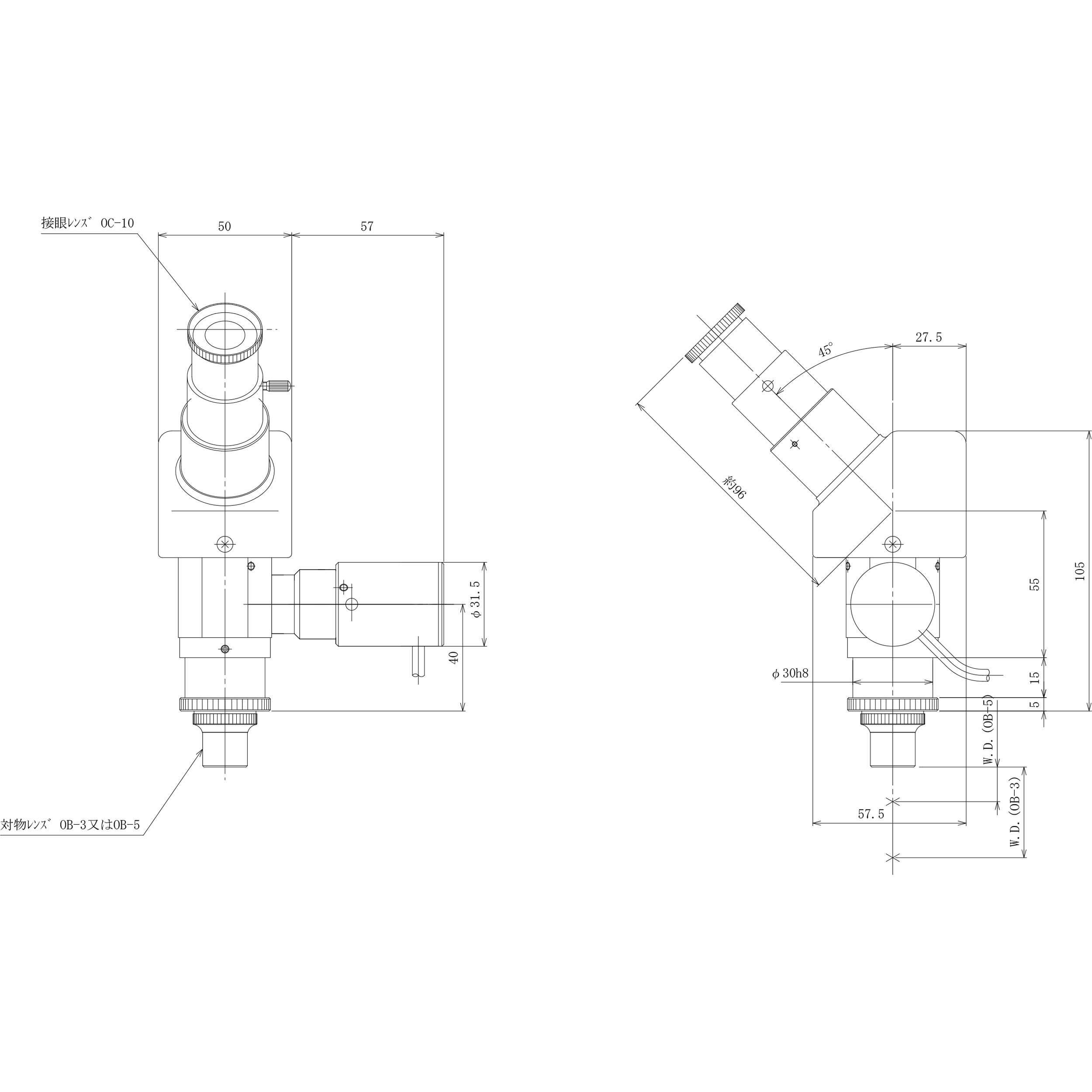 中央精機 C型鏡筒 対物0.5接眼20クロス TS-C-05-20-2 通販