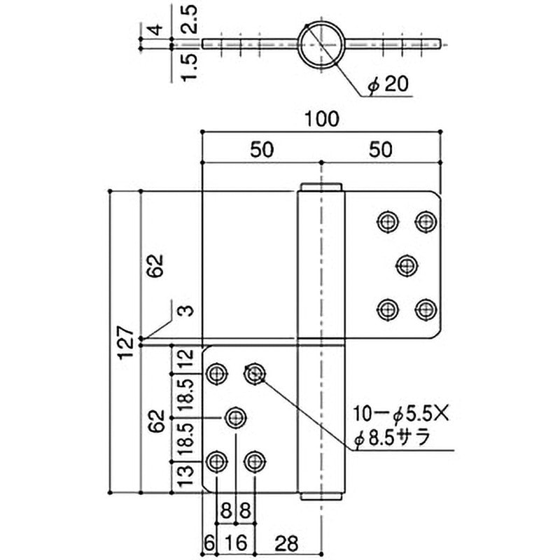 639/057/691 3点 shinya1152です。 DH-506S 旗丁番 SYS(シブタニ) 右勝手 幅100mm長さ127mm DH-506S