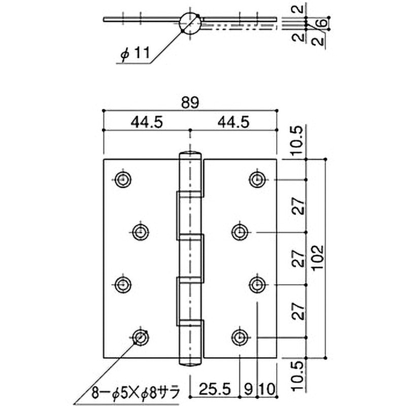 DH-66S 義星丁番 SYS(シブタニ) 幅89mm長さ102mm 1個 DH-66S - 【通販