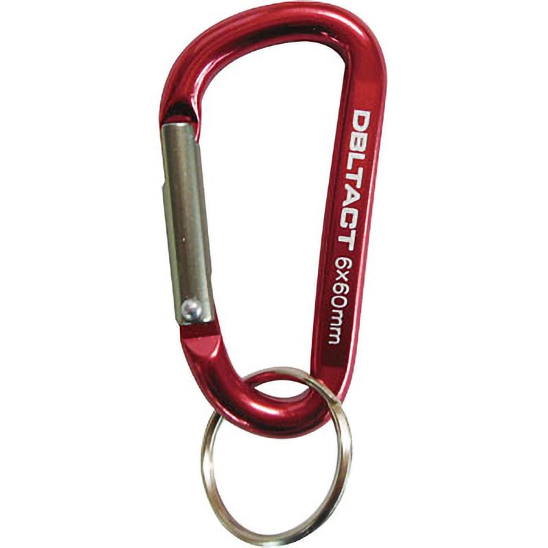 DT-AK-062 アルミカラビナ DBLTACT オフセットD型 レッド×ガンメタS色